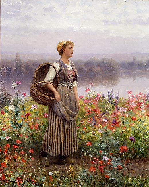 Daniel Ridgeway Knight The flower girl Germany oil painting art